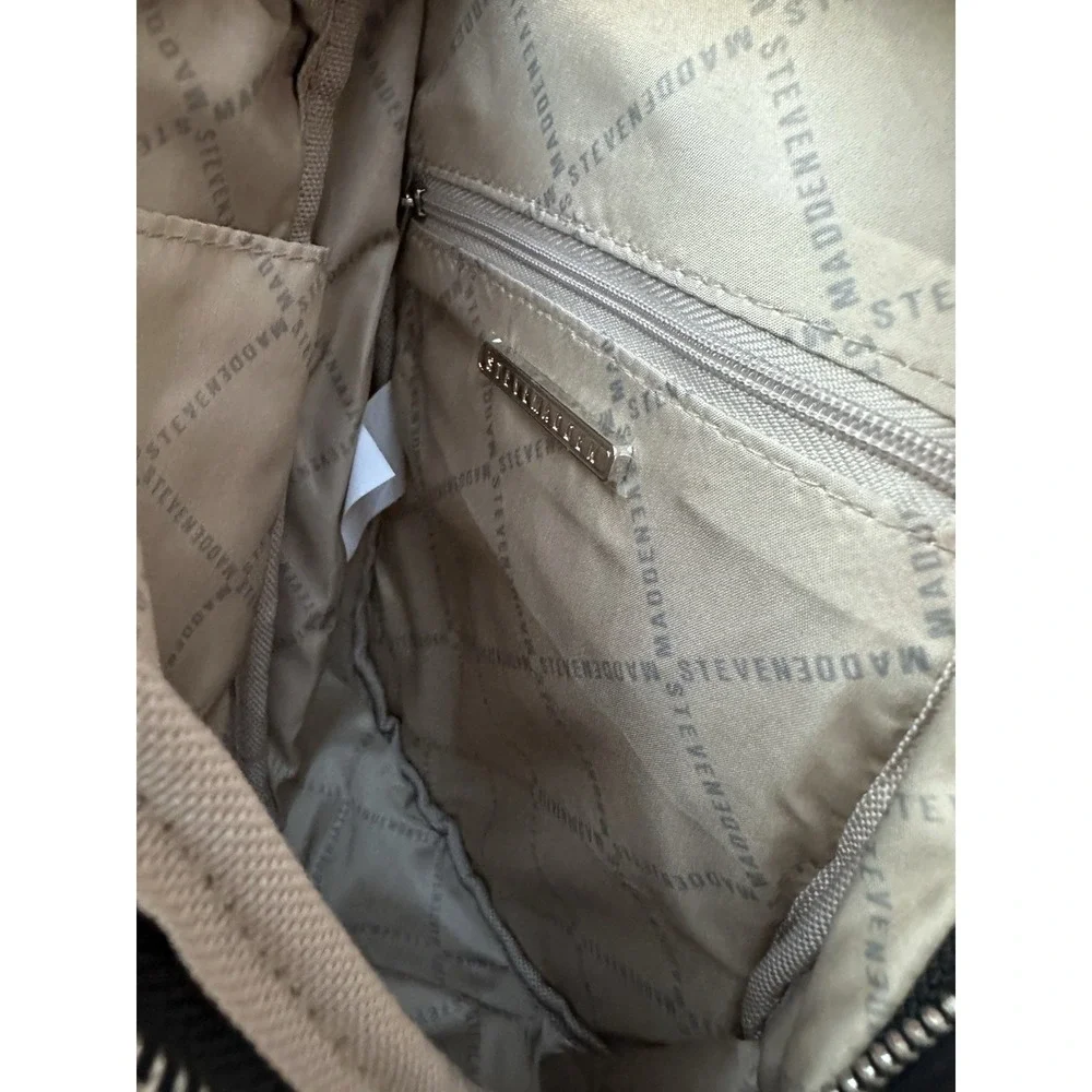 Steve Madden Aurora Quilted Sling Backpack w/ Coin Purse Black - Picture 8 of 13